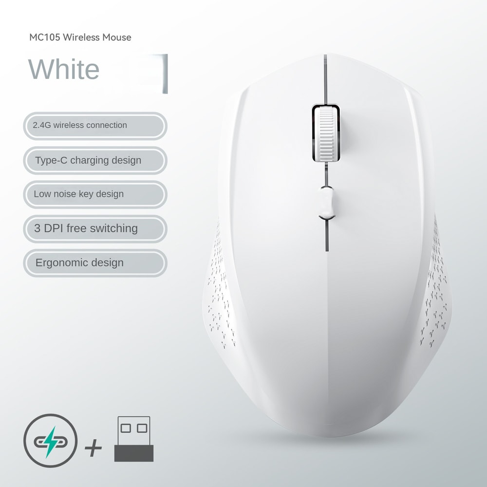Gaming Wireless Mouse Silent Click Office Mouse Rechargeable Optical Mice For PC Laptop 1