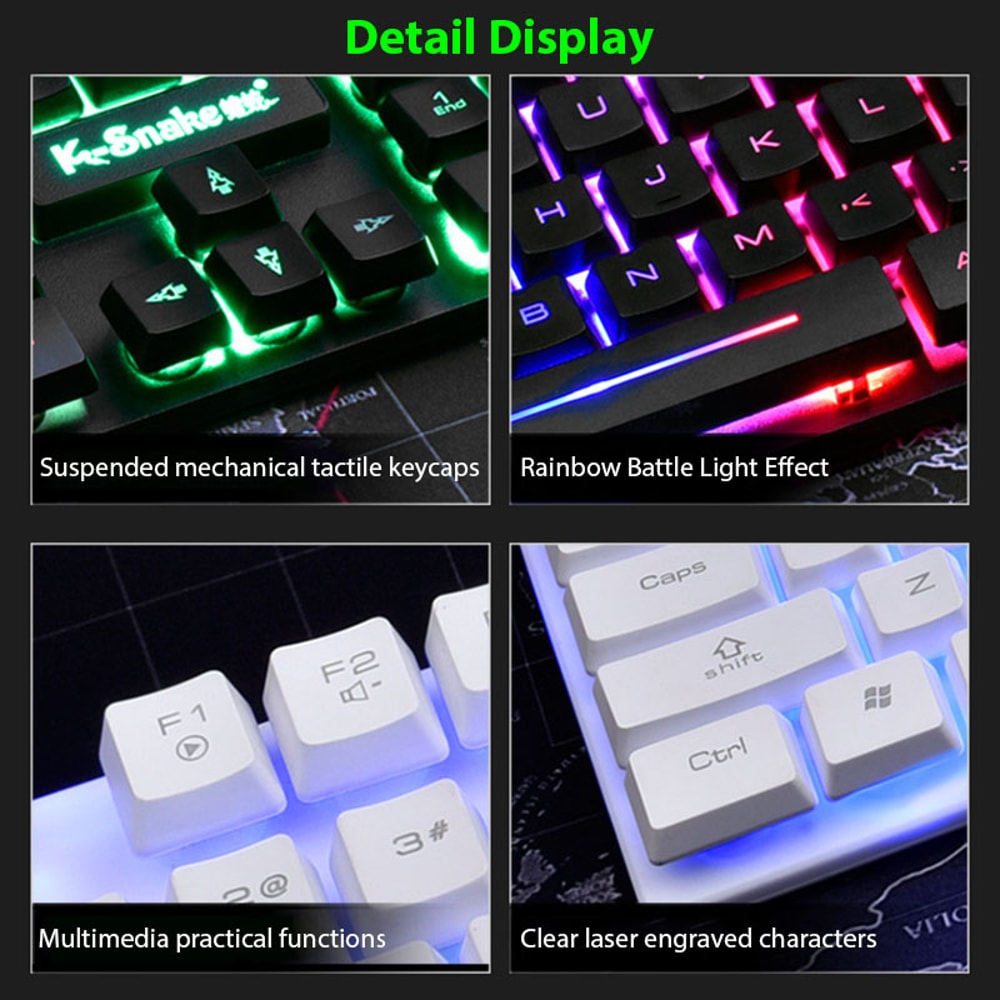 KM320 Keyboard And Mouse Set Waterproof Luminous Game Backlit Keyboard 2
