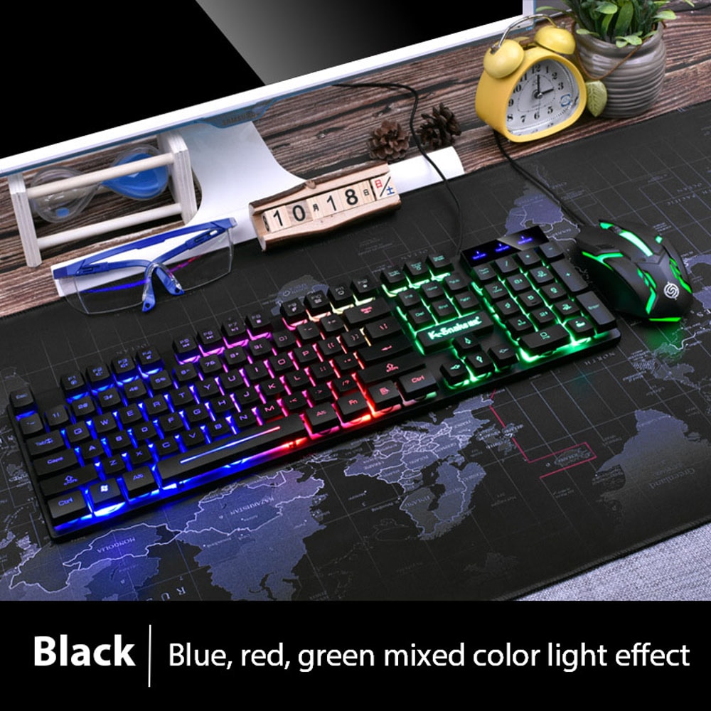 KM320 Keyboard And Mouse Set Waterproof Luminous Game Backlit Keyboard 1