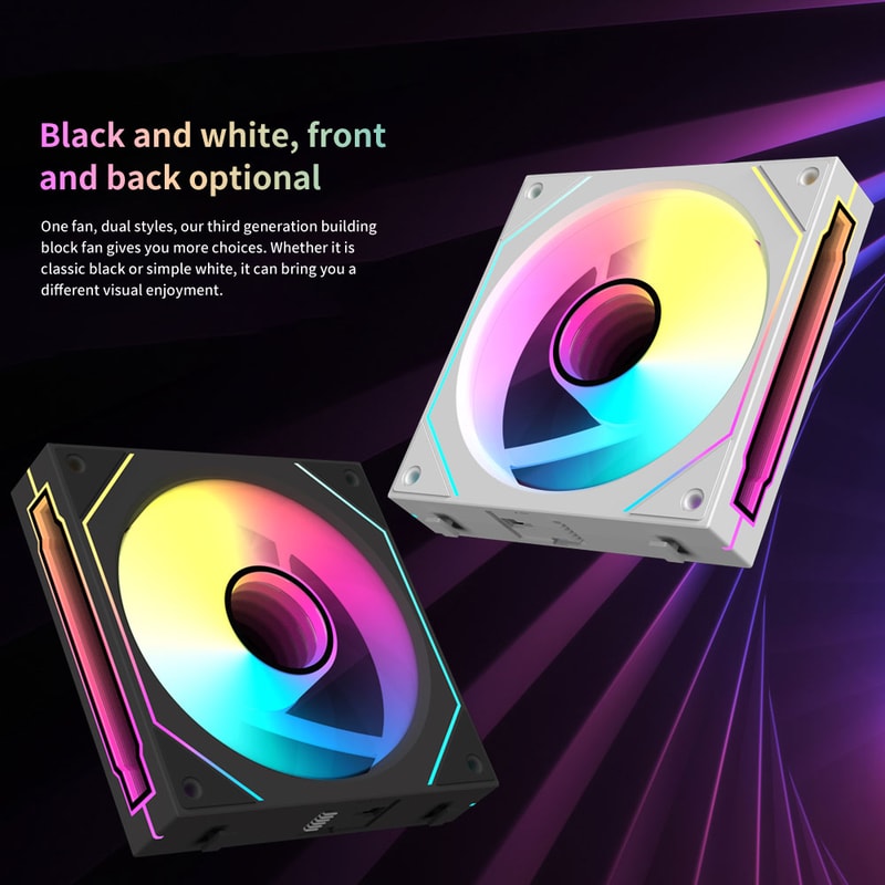 PC Case Fan Mirror Cycle ARGB Light PWM Low Noise Chassis Cooling Water Cooling Fan 4
