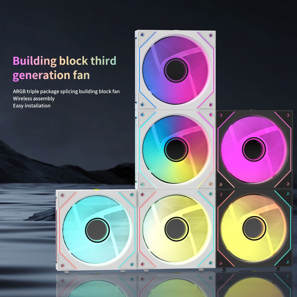 PC Case Fan Mirror Cycle ARGB Light PWM Low Noise Chassis Cooling Water Cooling Fan 6