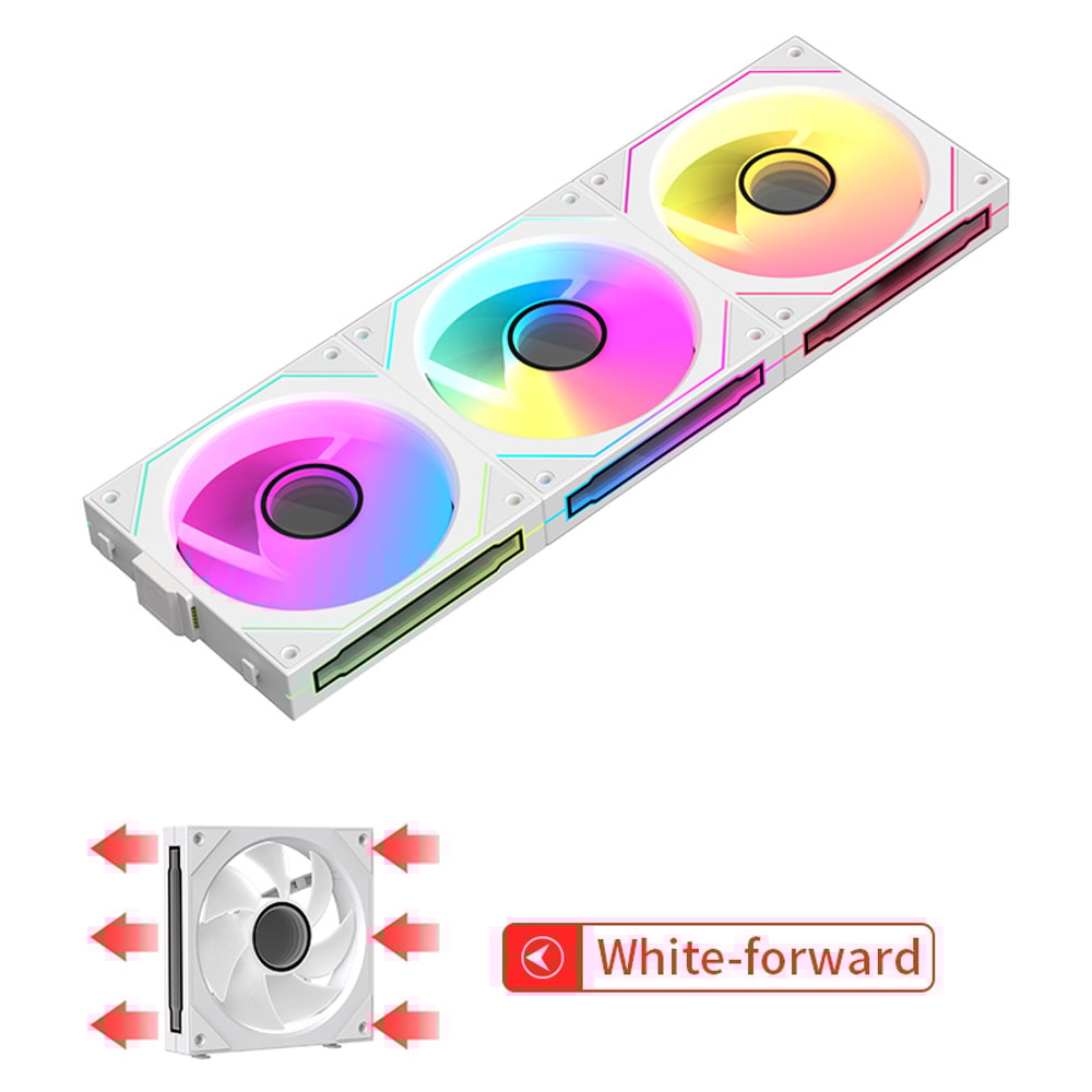 PC Case Fan Mirror Cycle ARGB Light PWM Low Noise Chassis Cooling Water Cooling Fan 3