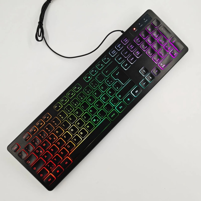 Gaming Keyboard With RGB Backlighting USB Wired Mute Keyboard Waterproof MultiLanguage Compatibilit 4