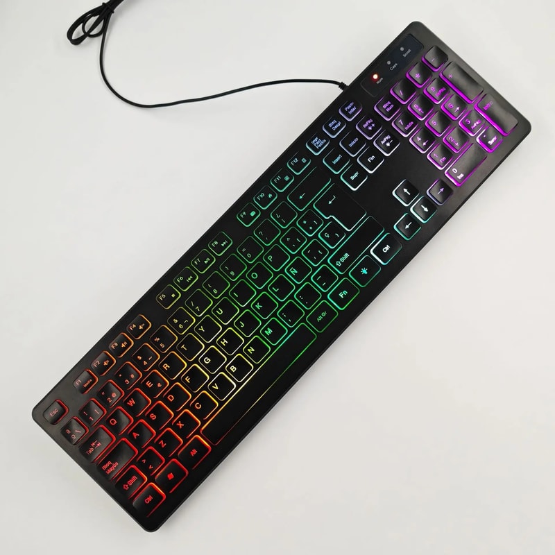 Gaming Keyboard With RGB Backlighting USB Wired Mute Keyboard Waterproof MultiLanguage Compatibilit 5