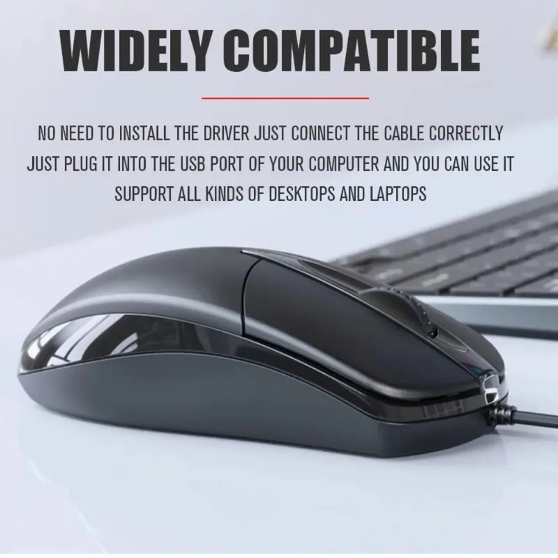 Laptop Home Office Mouse USB Optical Wired Mouse Game Mause Anti Slip Roller Computer Accessories 4