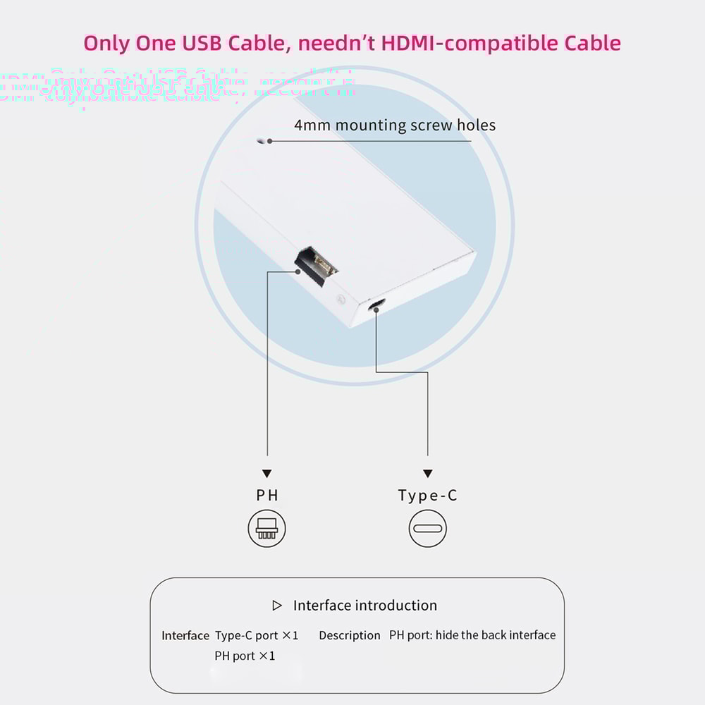 USB Secondary Screen IPS LCD TypeC Display For Computer Chassis Monitor For CPU RAM GPU HDD FPS In 3