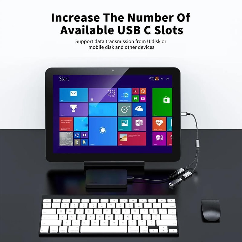 TypeC Hub One To Two Type C Splitter For Mobile Phone Tablet Computer PC Accessories For Easy Data 7