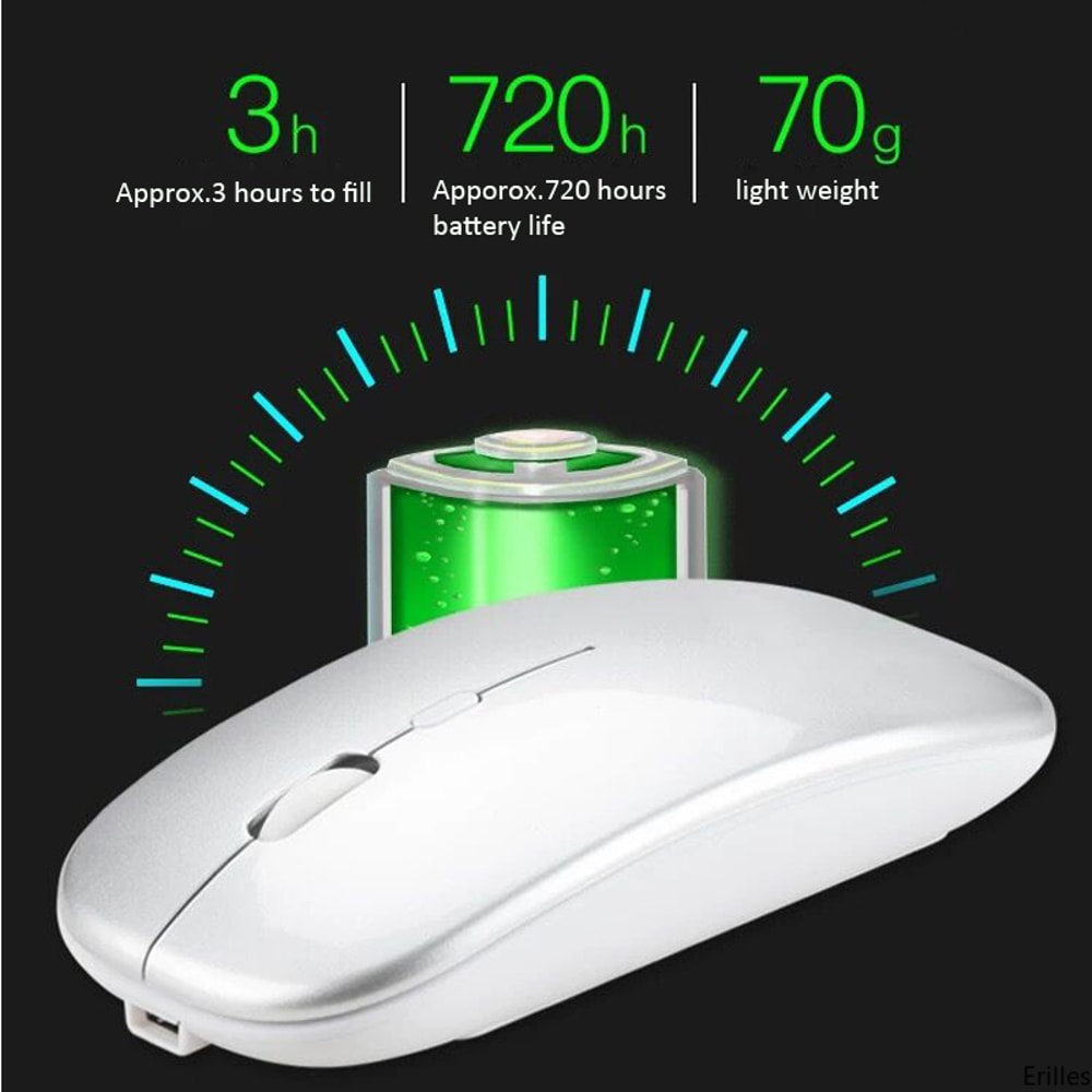 Mini Optical Ultrathin Rechargeable Wireless Mouse Silent Button USB Mice For Laptop And Computer 7