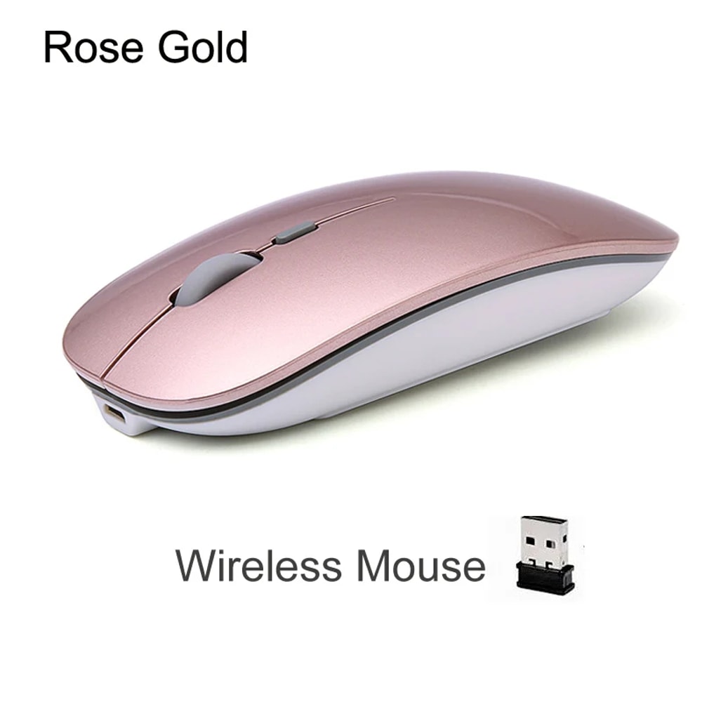 Mini Optical Ultrathin Rechargeable Wireless Mouse Silent Button USB Mice For Laptop And Computer 2