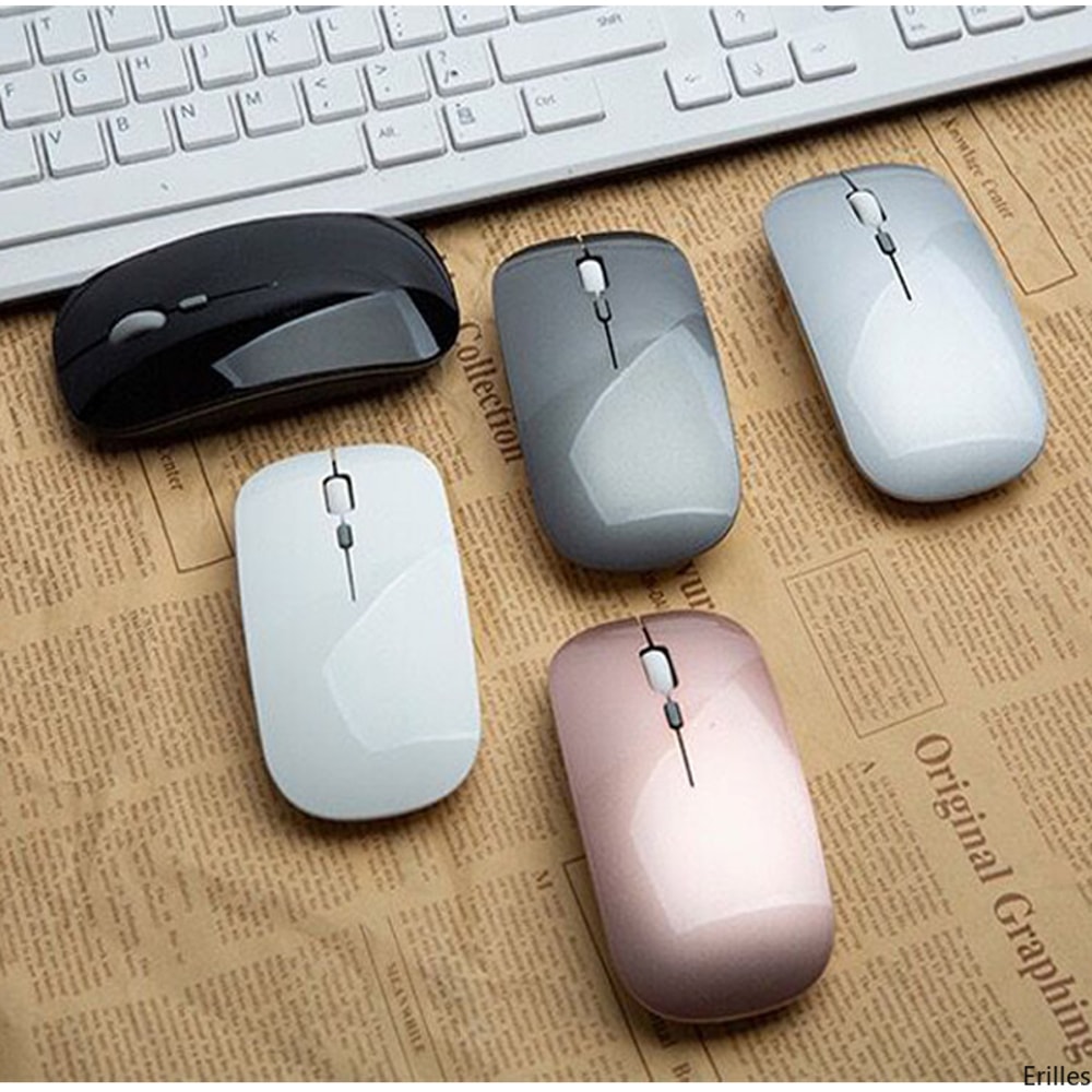 Mini Optical Ultrathin Rechargeable Wireless Mouse Silent Button USB Mice For Laptop And Computer 9