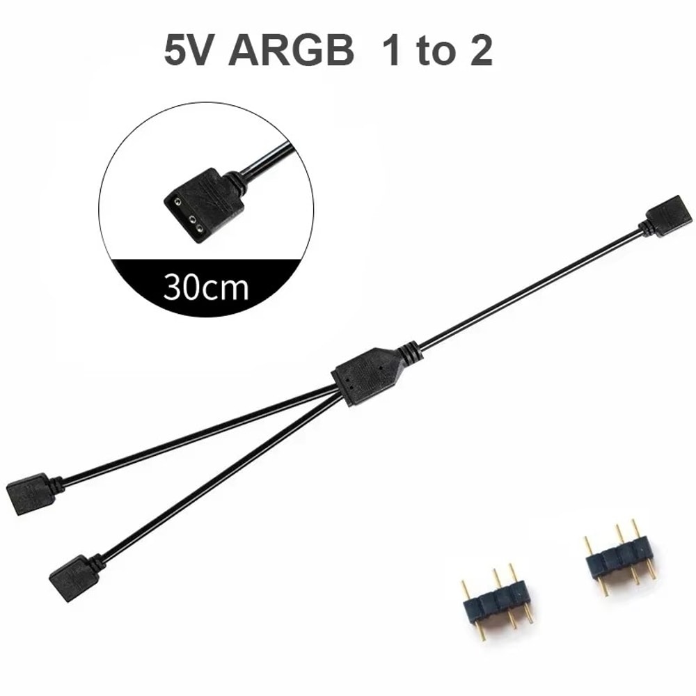 Addressable ARGB Female To Female Splitter Extension Cable For PC Fans ARGB PC Lighting 2