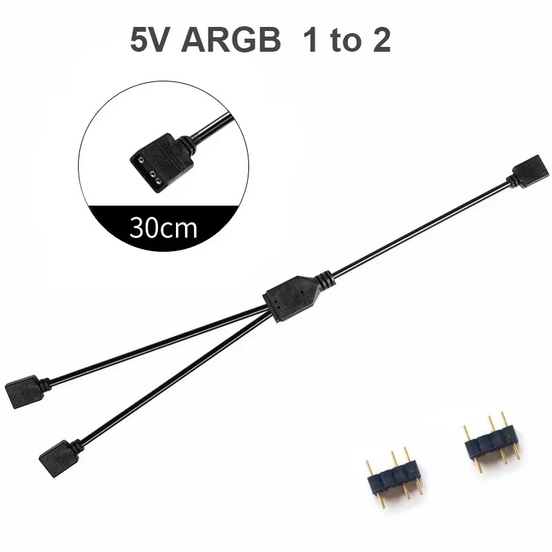 Addressable ARGB Female To Female Splitter Extension Cable For PC Fans ARGB PC Lighting 2