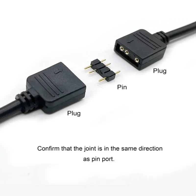 Addressable ARGB Female To Female Splitter Extension Cable For PC Fans ARGB PC Lighting 8