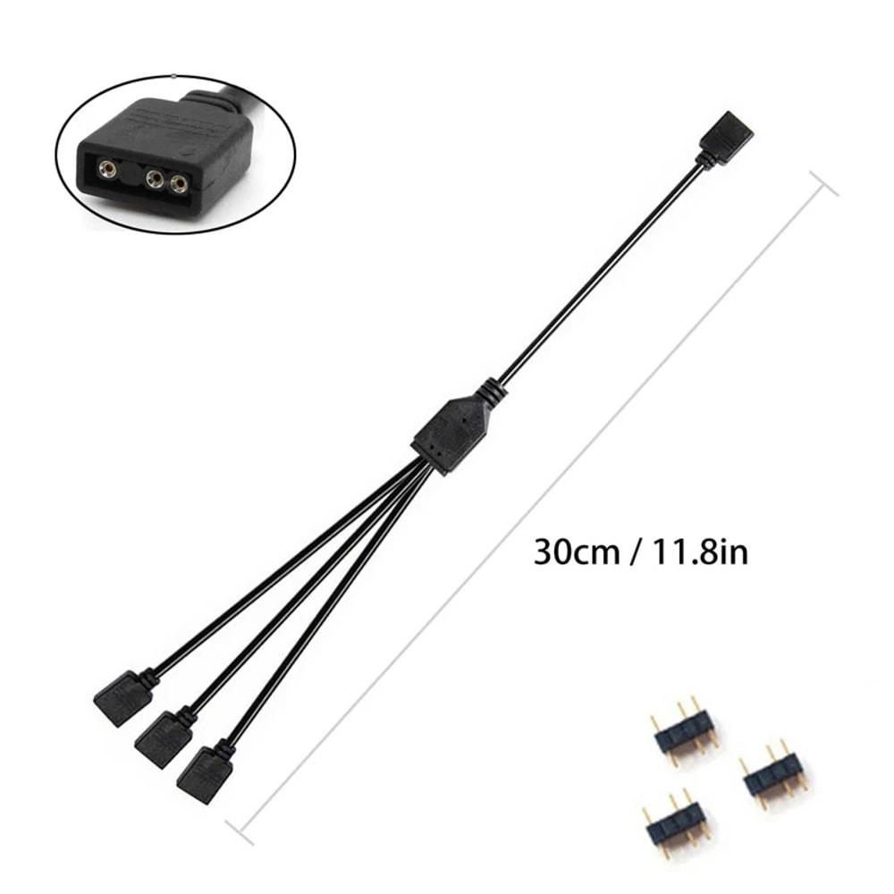 Addressable ARGB Female To Female Splitter Extension Cable For PC Fans ARGB PC Lighting 3