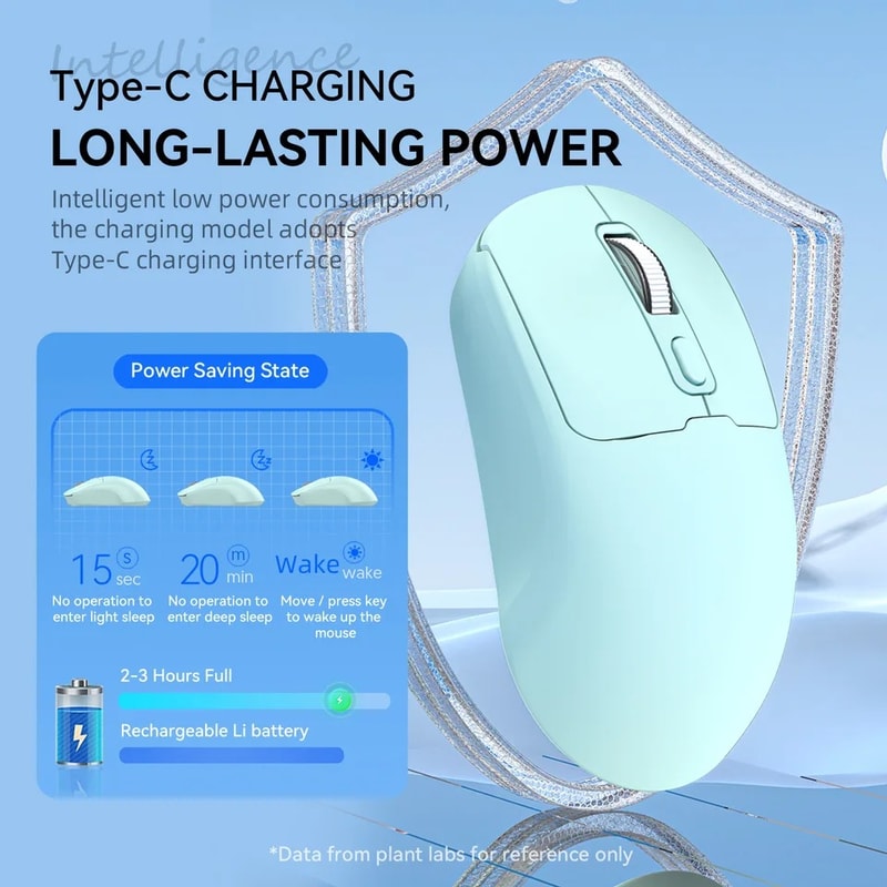 Silent Bluetooth Mouse Wireless Dual Mode Rechargeable Gaming Mouse For PC Laptop Macbook 3