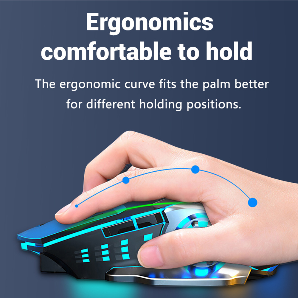 Bluetooth Mouse Wireless Rechargeable Mouse Dual Mode Gaming Mice 3600 DPI For Laptop Computer Acc 5