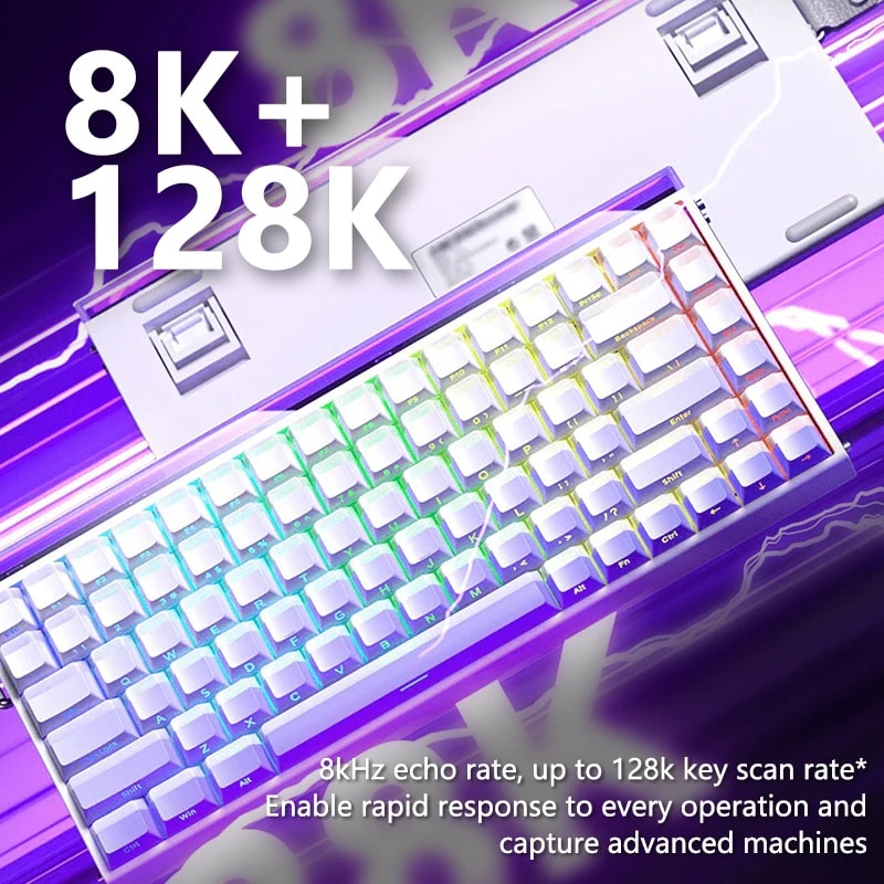 Wired Mechanical Keyboard RGB Magnetic Switch Music Rhythm 8K Return Rate Computer Accessory For Ga