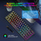Wired Gaming Keyboard 61 Keys Mechanical Keyboard For Laptop Desktop Ergonomic RGB Backlit Cyan Axi 3