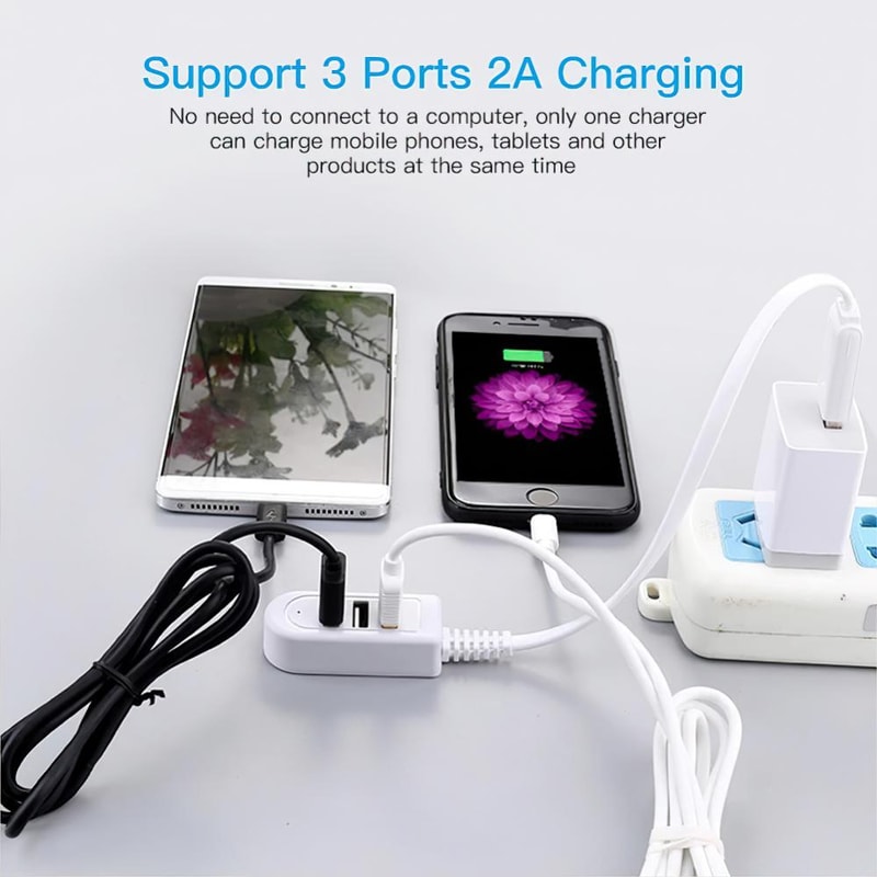 USB Hubs Charging Cable Multi USB Splitter Hub Power Adapter For Charging Needs 3