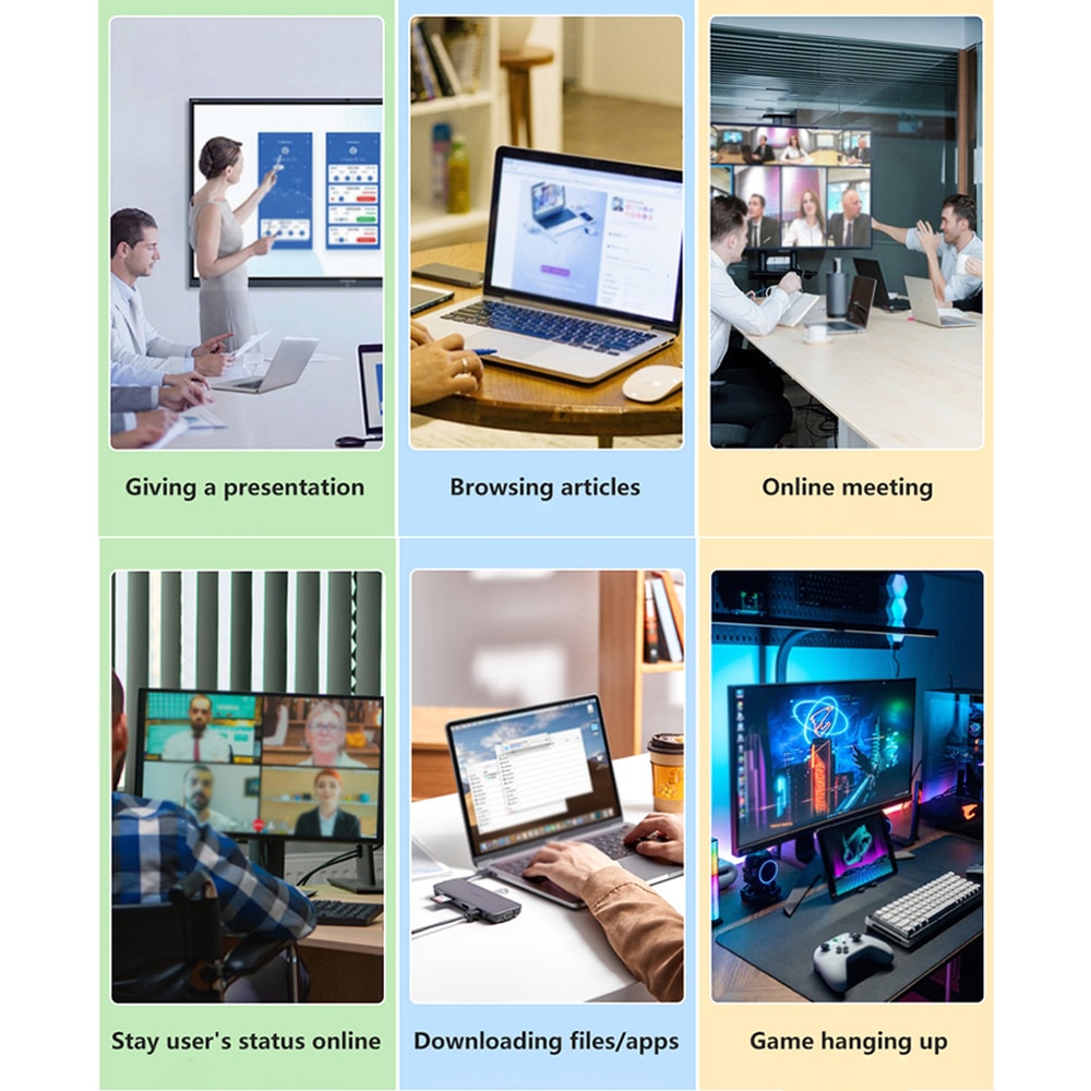 USB Type C Mouse Jiggler Undetectable Mouse Shaker DriverFree Automatic Mouse Wiggler For Laptop 6