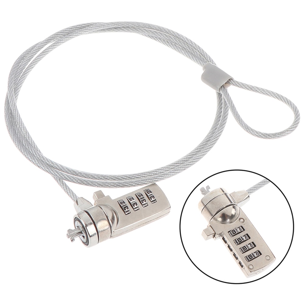 Computer Security Lock, Password Anti-theft Chain, Laptop Combination Cable Chain for Notebook PC Protection