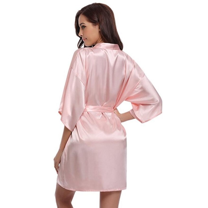 Sexy Navy Blue Robes Satin Women Silk Bridesmaid Robes New Silk Kimono Robe Bathrobe Ladies Dressin 1