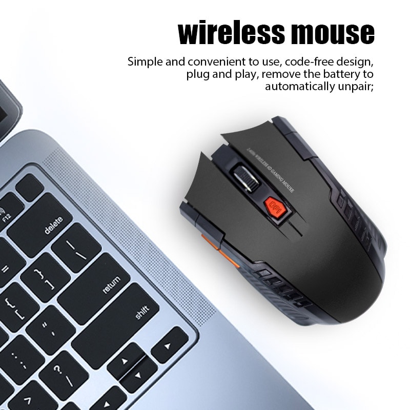 Wireless Optical Mouse Gaming Mouse 6 Buttons Computer Accessories With USB Receiver 2