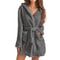 Fluffy Plush Winter Women Bath Robe Sexy Hooded Dressing Gown Solid Color Warm Bathrobe Ladies Fema 5