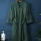 Adult Cotton Waffle Kimono Robe Yukata Gown With Pocket Casual Loose Bathrobe Loungewear Sleepwear 5