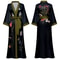 Sexy Black Print Flower Long Robe Nightgown Summer Kimono Bathrobe Gown Rayon Half Sleeve Women Lou 0