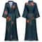 Sexy Black Print Flower Long Robe Nightgown Summer Kimono Bathrobe Gown Rayon Half Sleeve Women Lou 20