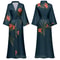 Sexy Black Print Flower Long Robe Nightgown Summer Kimono Bathrobe Gown Rayon Half Sleeve Women Lou 20