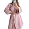 Women's Cotton Pink Leopard Print Pajamas, Comfortable Robe, Spring New Cardigans, Soft Nightgowns for Relaxing at Home
