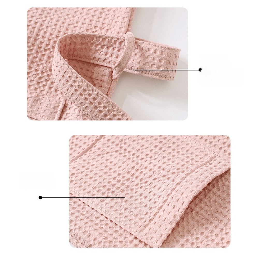 Cotton Waffle Bathrobe For Women And Men Quick Drying All Season Thin Design Hotel Towel 6