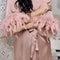 Satin Robe For Women White Feather Robe With Fur Full Sleeves Sleepwear Bride Robe Gown Dress Bathr 6