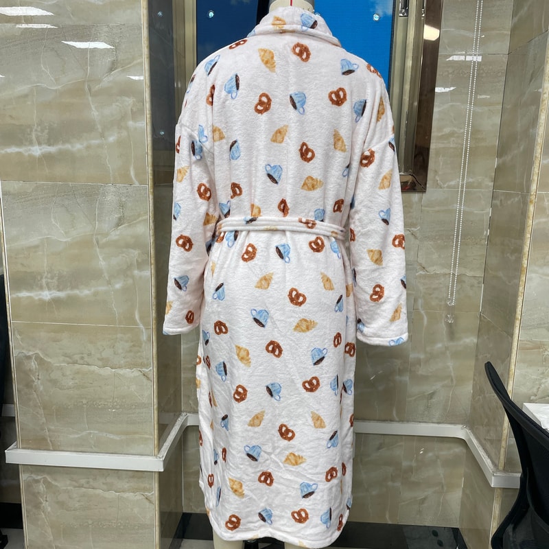 Classic Womens Comfort Towel Robe Lace Up Print Premium Quality Robe For Spa Home 5