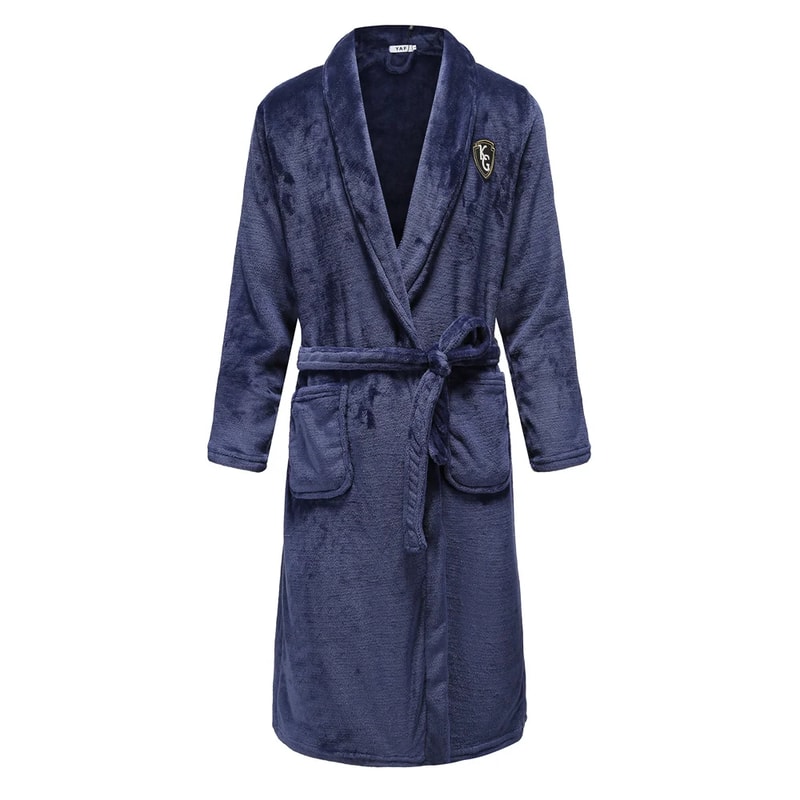 Plush Warm Flannel Kimono Winter Thick Couple Robe Coral Fleece Sleepwear Bathrobe Gown With Pocket 5