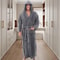 Pure Long Black Silk Satin Kimono Pajamas Women Robes Sleepwear With Lace Trim Wedding Bride Gown P 7