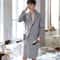 Men MediumLength Home Bathrobe Sleepwear Plush Flannel Winter Bathrobe With Belt Soft Bathrobe Lady 5