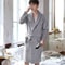Men MediumLength Home Bathrobe Sleepwear Plush Flannel Winter Bathrobe With Belt Soft Bathrobe Lady 5