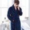 Men MediumLength Home Bathrobe Sleepwear Plush Flannel Winter Bathrobe With Belt Soft Bathrobe Lady 7