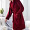 Men MediumLength Home Bathrobe Sleepwear Plush Flannel Winter Bathrobe With Belt Soft Bathrobe Lady 8