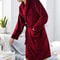 Men MediumLength Home Bathrobe Sleepwear Plush Flannel Winter Bathrobe With Belt Soft Bathrobe Lady 8