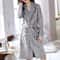 Men MediumLength Home Bathrobe Sleepwear Plush Flannel Winter Bathrobe With Belt Soft Bathrobe Lady 9