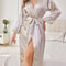Elegant Womens Silk Robe Floral Print Long Sleeve Loungewear Breathable Loose Fit AllSeason 2