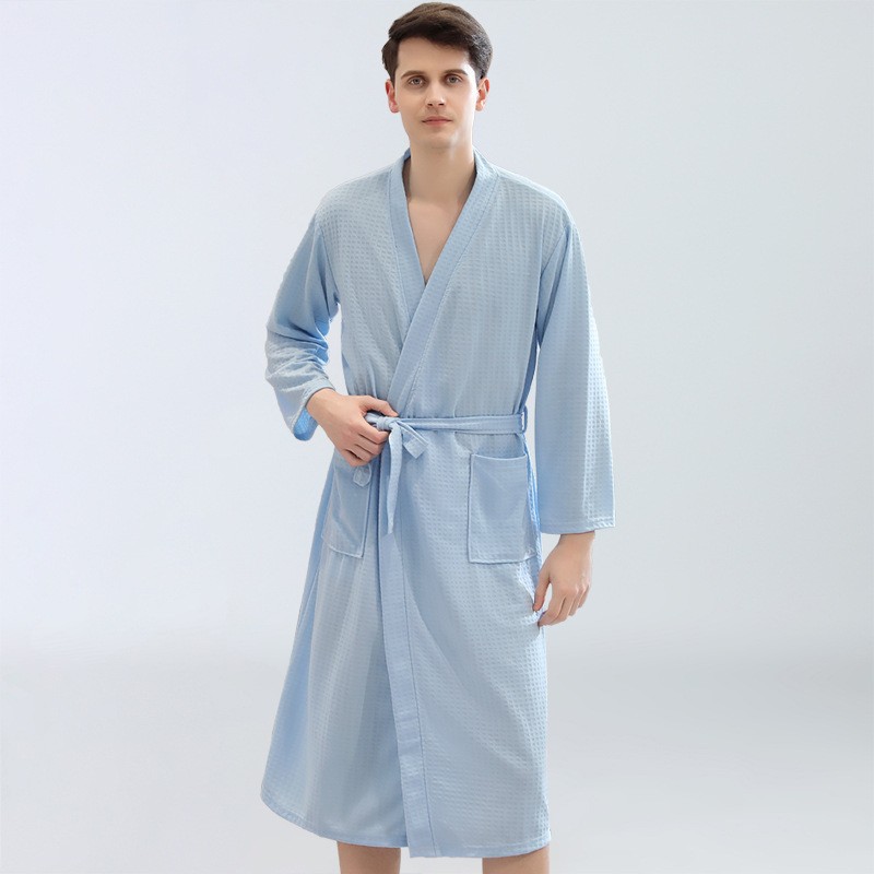 QuickDrying Waffle Bathrobe Mens And Womens Sauna Sweatshirt WaterAbsorbent Robe For Spring And Sum 10