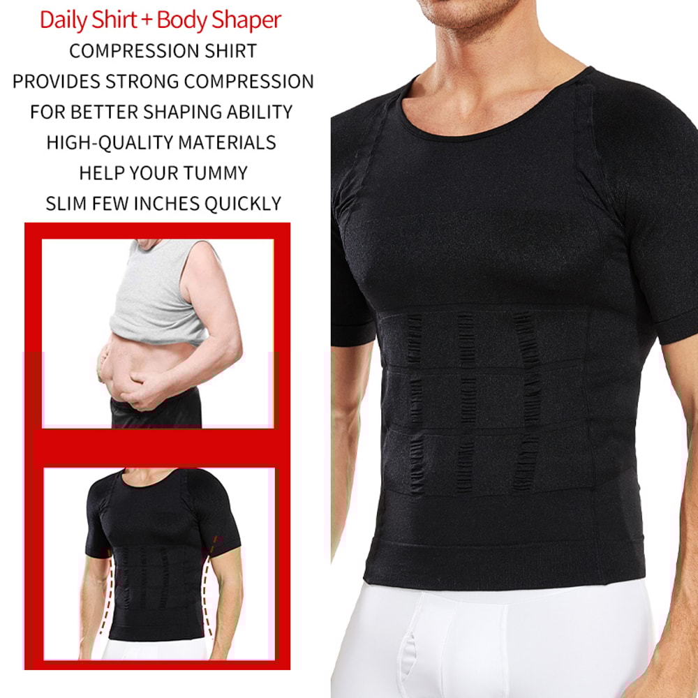 Men Compression Shirt Gynecomastia Shapewear Slimming Body Shaper For Tummy Belly Shapers 2