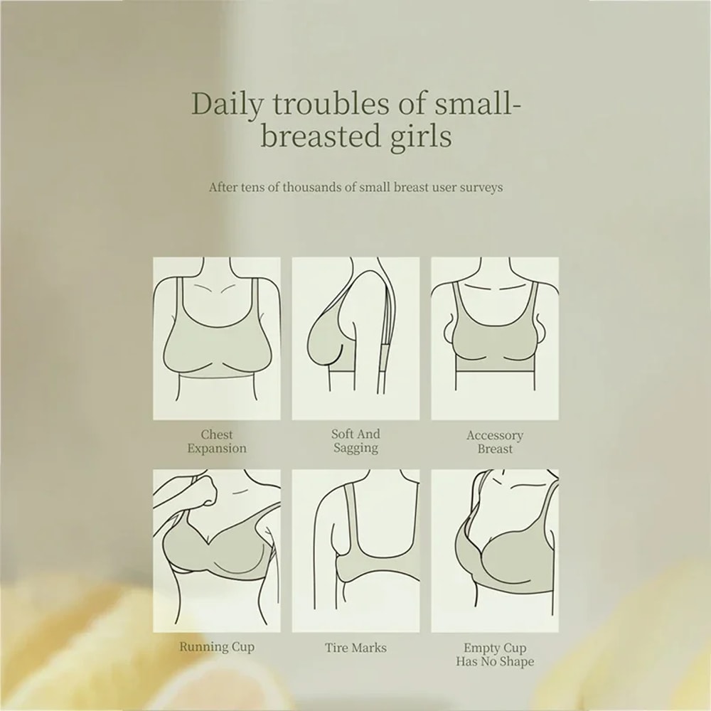 Wireless Deep V Plunge Push Up Seamless Bra For Women 3A Antibacterial AntiSagging Thin Bralettes 8