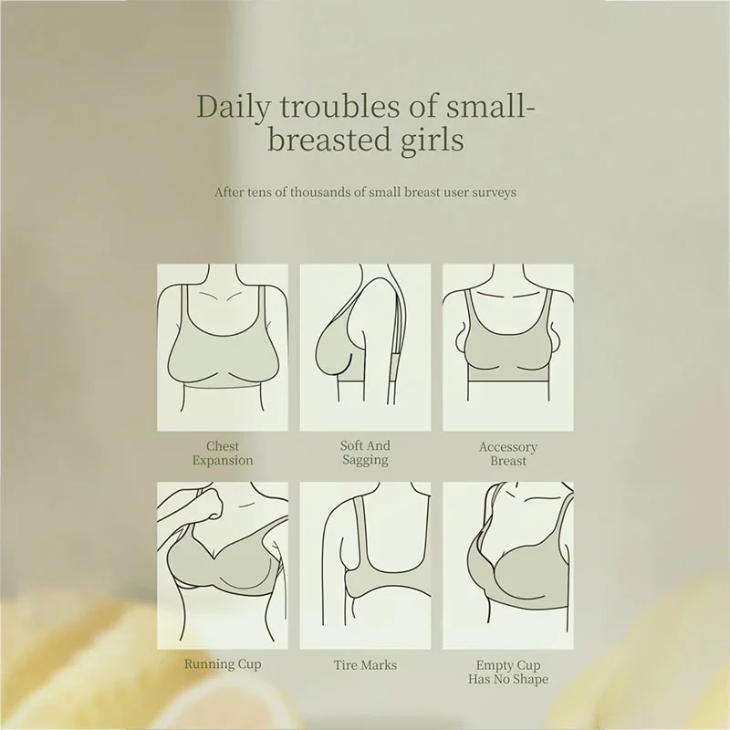 Wireless Deep V Plunge Push Up Seamless Bra For Women 3A Antibacterial AntiSagging Thin Bralettes 8