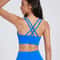 Fitness Sport Bra Top Solid Color Women Cross Back Bra Soft Gym Yoga Athletic Workout With Chest Pa 15